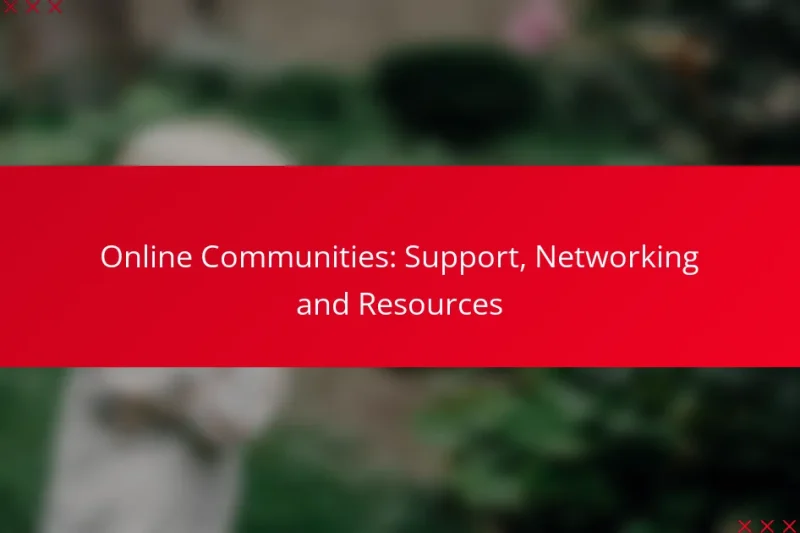 Online Communities: Support, Networking and Resources