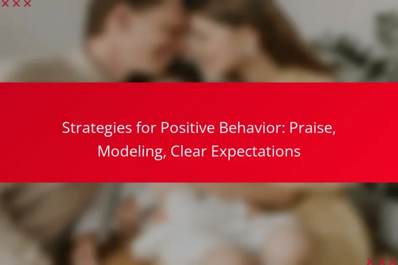 Strategies for Positive Behavior: Praise, Modeling, Clear Expectations