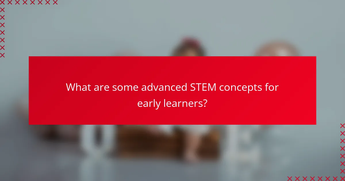 What are some advanced STEM concepts for early learners?