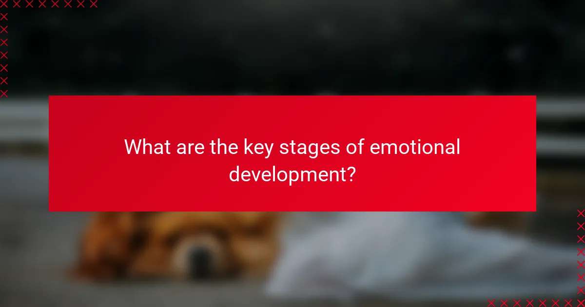 What are the key stages of emotional development?