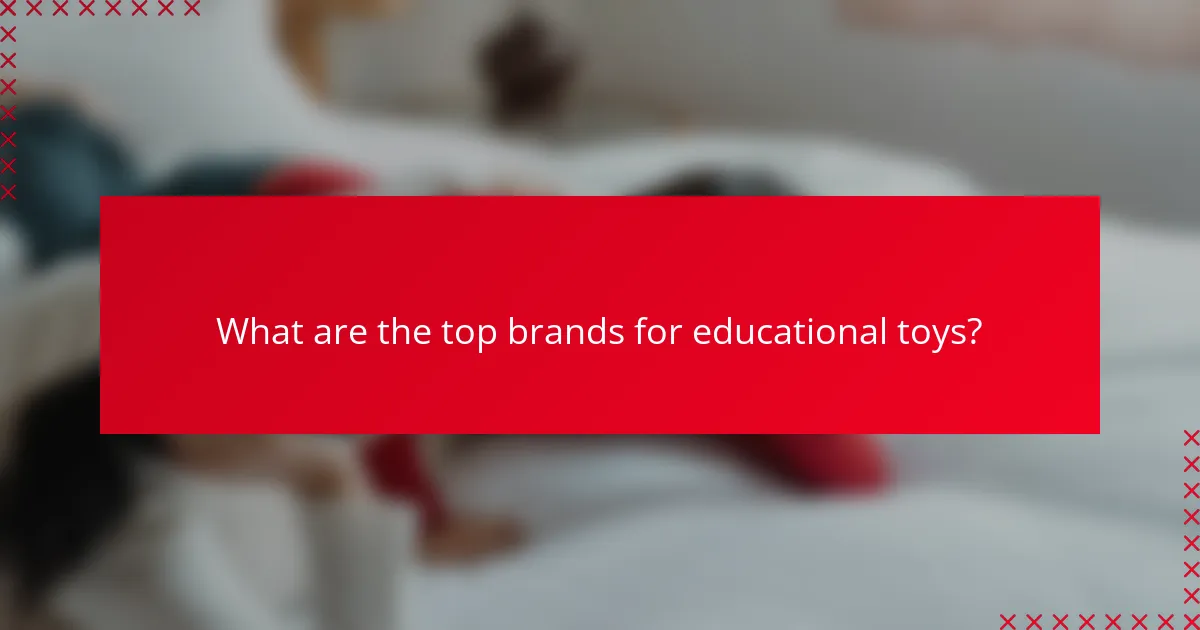 What are the top brands for educational toys?